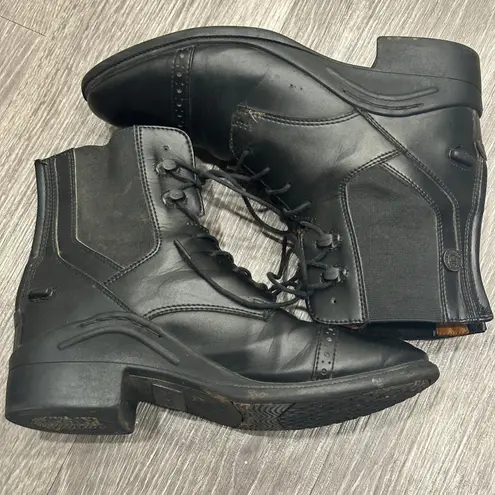 English Riding Ovation Synergy Laced Paddock Boot Black Preppy Heritage 469585 7