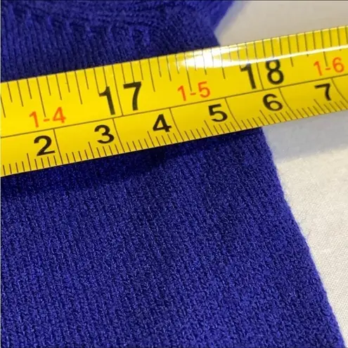 Erin London Royal Blue Sweater Light Weight 3/4 Sleeve Crew Neck Workwear Cozy S