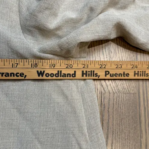 Fridaze Womens Beige Linen Mandarin Collar Button Up Tunic Top Tan Size M