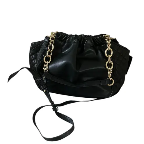 INC International Concepts Kemah Chained Satchel Crossbody Black