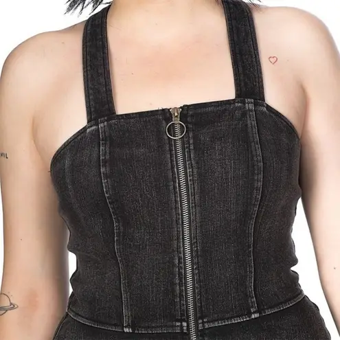 Banned Apparel Acid Wash Black Denim Dress