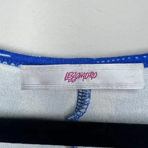 Leggiadro Italian Designer Knit Mediterranean Summer Tank Dress MSRP $495 Resort Blue Size M