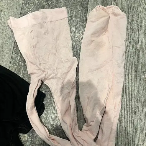 Ballerina Womens Juniors Girl Halloween Costume Pink Tights and Black Tutu Skirt