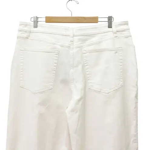 NWT NAADAM Soft Denim Wide Leg Jeans Size 14 Milk White High Rise Stretch Twill