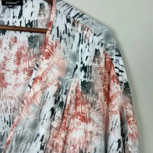 Tolani Kimono Top OS Multicolor Tie Dye 3/4 Dolman Sleeve Modal Boho Hippie White Size undefined - Image 14