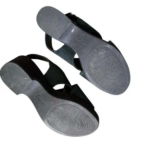 Clarks Clark’s Maritsa Lara suede block heel strappy open toe Velcro Sandal Sz 10.5 - Image 7