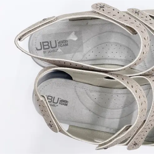 Jbu by Jambu Mabel Vegan Slingback Sandals Taupe Denim Textured Women's Size 11