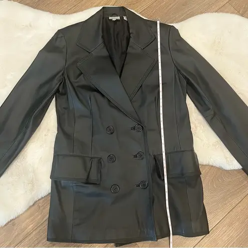 Y2K Newport News Black Leather Jacket Size S