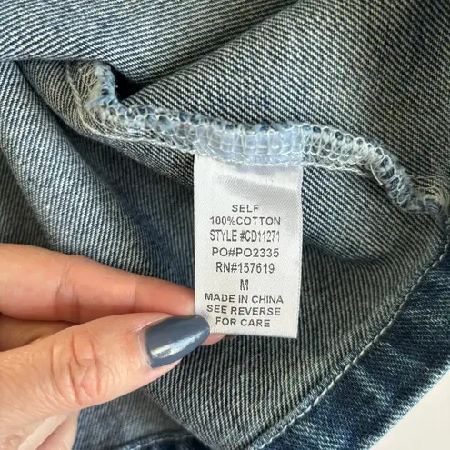 Cloud Ten Blue Denim Overall Casual Cotton Mini Dress Women’s Size Medium NWT