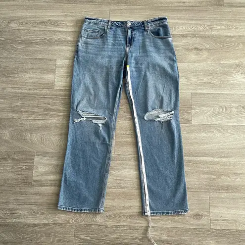 Hollister  low-rise relaxed straight denim ripped jeans - 14 long