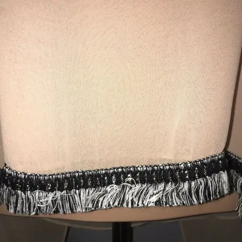 Tbags Los Angeles T Bags Los Angeles Womens Swing Tank Top Size M Dusty Rose Sheer Boho Fringe Hem