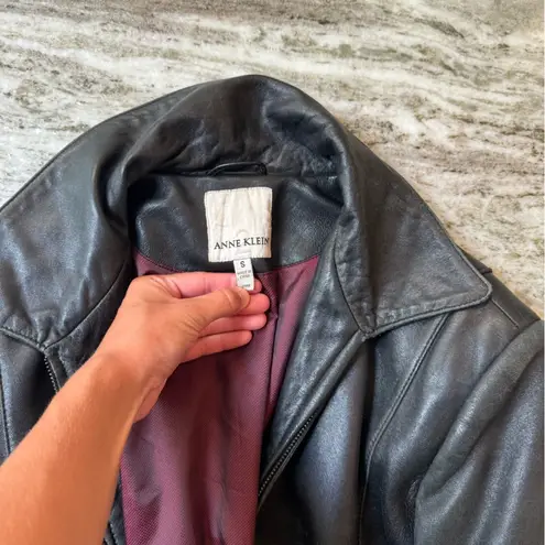 Anne Klein  Leather Jacket Size Small