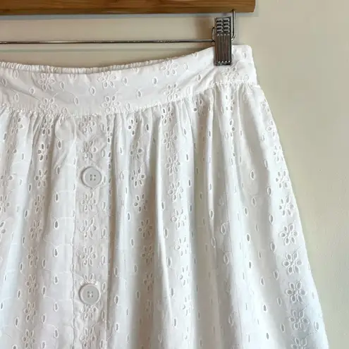 Oak + Fort  White Eyelet Skater Skirt