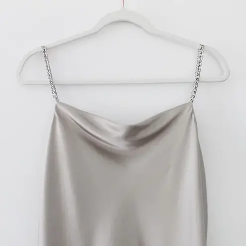 Cami NYC The Irina Silk Satin Chain Strap Camisole in Dove