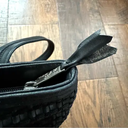 THE SAK ELLIOT LUCCA black PVC shoulder bag