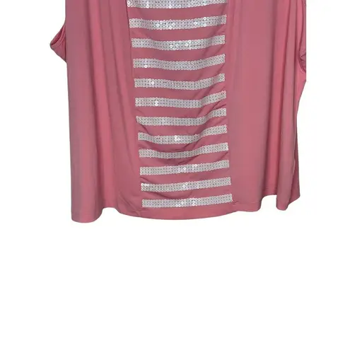 Bob Mackie Women's Top Wearable Art Sleeveless Square Neck Pink Plus Size 3X NWT