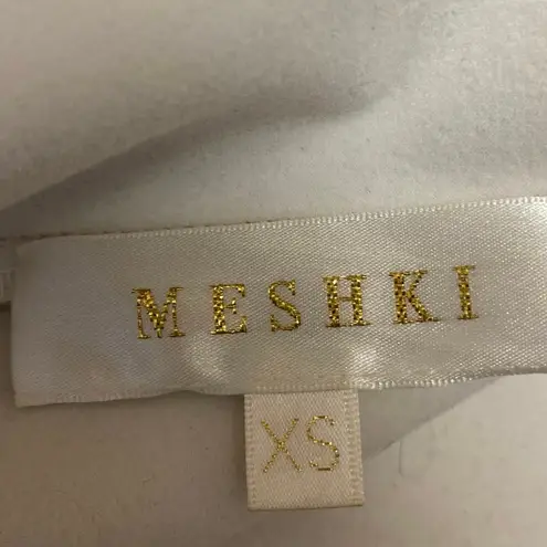 Meshki Tan Beige Khaki Patent Faux Leather Vegan Sleeveless Tank Crop Top Sz XS