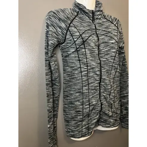 Marika Jacket Womens Small Black White Space Dye Full Zip Athletic Running