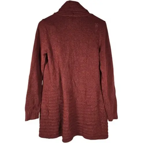 Fortune + Ivy Raiden Tab Metallic Button Detail Open Front Cardigan Rust M NIB - Image 2