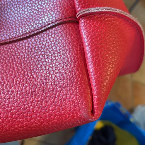 Mark Graham pebbled, leather laser cut C tote bag Red