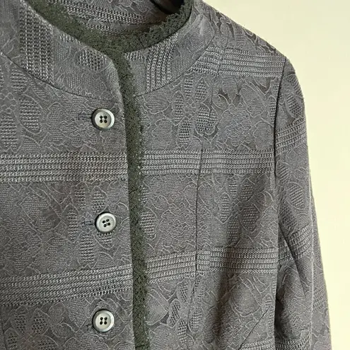 Shin Choi navy blue jacquard lacy blazer jacket Size 4