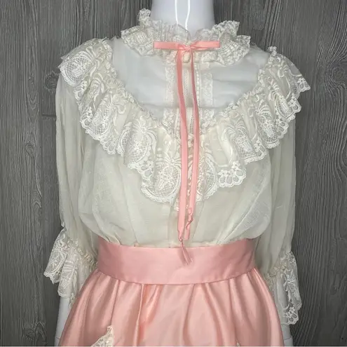 Vintage Victorian Lolita kawaii lace baby doll dress cosplay Halloween costume s White thumbnail 9