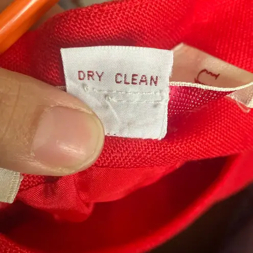 Richard Warren vintage Scoop Neck Red scalloped hem button down back Blazer 4 #7