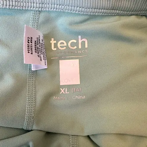 Lucky in Love Women's Tech Long Sprint Mesh Skirt Tennis Zip Front XL NWOT Green