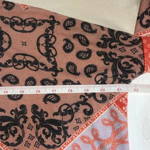 White Birch Women Patchwork Bandanna Horse Print Henley Top Oversized Size Small