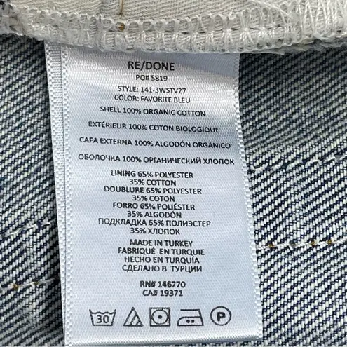 RE/DONE NWT '70s Stove Pipe Cigarette Size 31 Straight Jeans High Rise Denim