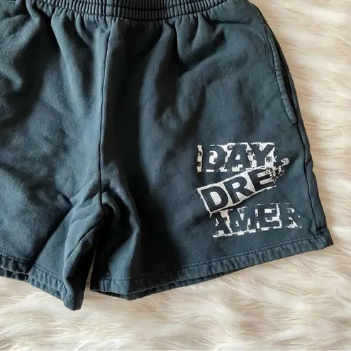 Daydreamer Vintage Black White Punk Stamp Boyfriend Sweatshorts Thick Waistband