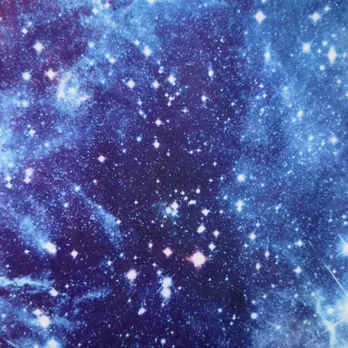 Galaxy print shirt with hoodie women’s size small Blue