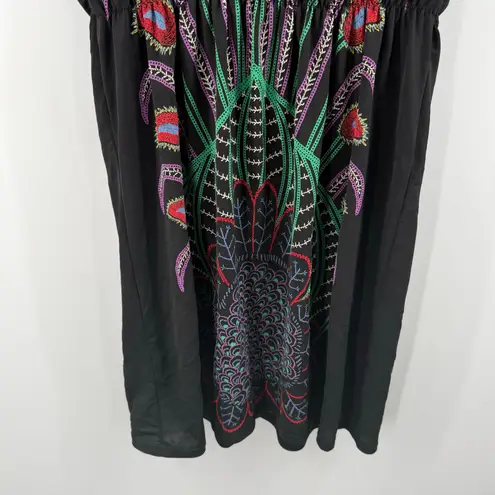 Orion London Dress XS/S Peacock Mini Black One Tree Hill Artsy Art To Wear Boho