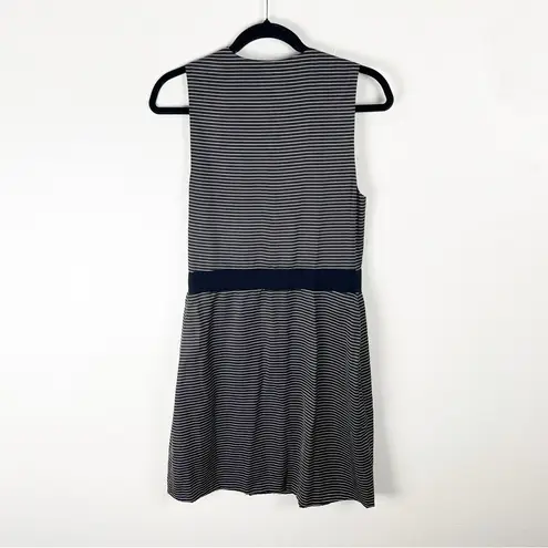 3.1 Phillip Lim Black Striped Silk Blend Sleeveless V-Neck Silk Lined Dress 8