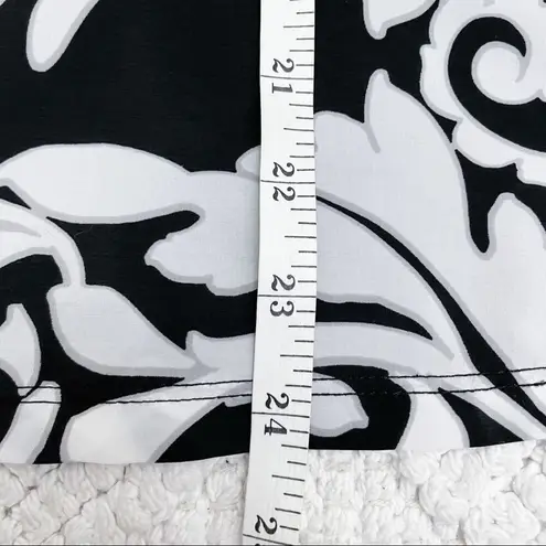 Elle Damask Dressy Top Black White XS