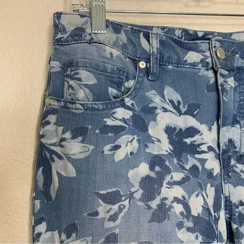 Isaac Mizrahi True Denim Floral Print Ankle Jeans