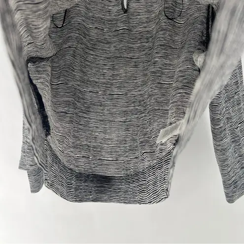 Jasmine & Juliana Black White Abstract Striped Top Crepe Chiffon Boxy Size L Size L