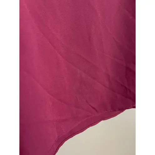 Alfani Maroon Purple Red Long Flowy Bell Sleeve V Neck Tunic Blouse Size 2