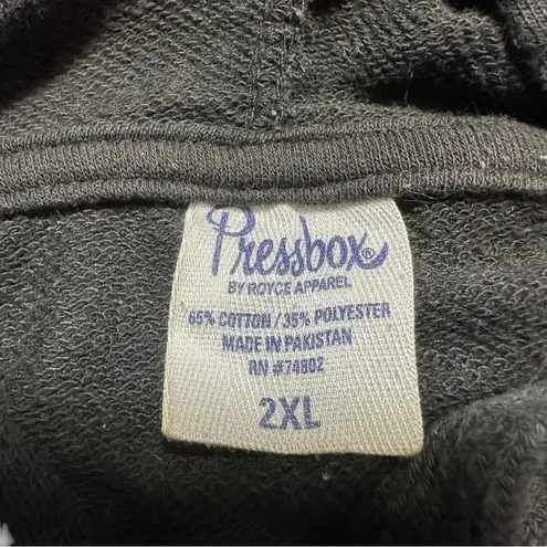 Pressbox Georgia Bulldawgs Dawgs Red White Black Stripe Pullover Cropped Hoodie 2X