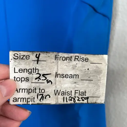 Halston Women's Faren Knot Dress Shell Top Ocean Blue Size 4