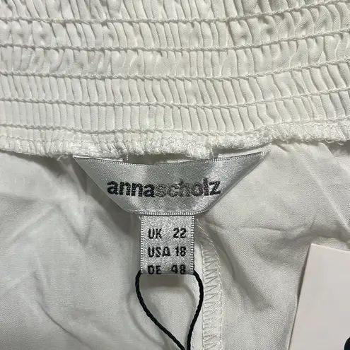 Anna Scholz Blouses Sz 18 Off Shoulder Shirred Embroidered Feminine Casual Black