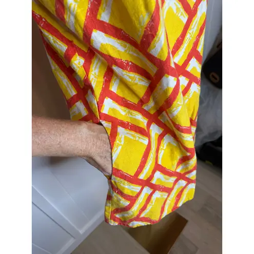 Women's Linen Style Beach Cover up Mini Geo Print Hood Y2K Medium Vacation Yellow