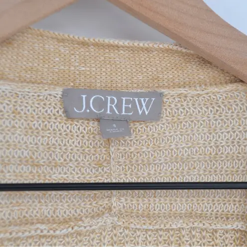 J.Crew  Relaxed Cotton Linen Blend Cardigan Sweater Knit in Tan Women's S