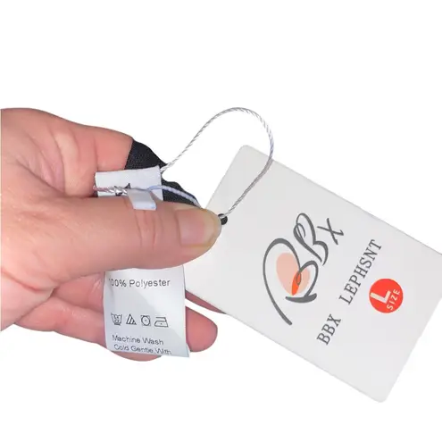 Black Sheer Mesh embellished layering top Sparkly Silver studs Edgy holiday Size L - Image 9