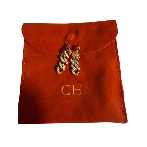 Crystal Haze Mexican Chain Drop Earrings – 18k Gold Plated Brass Cubic Zirconia