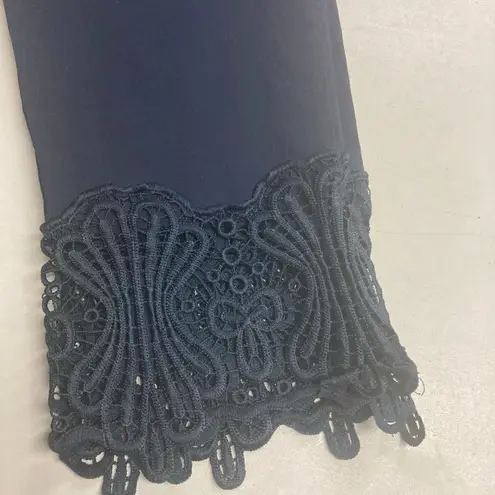 Cest.1946 Women’s Classic Stretch Lace Contemporary Capri Pants Black Size 10 Blue