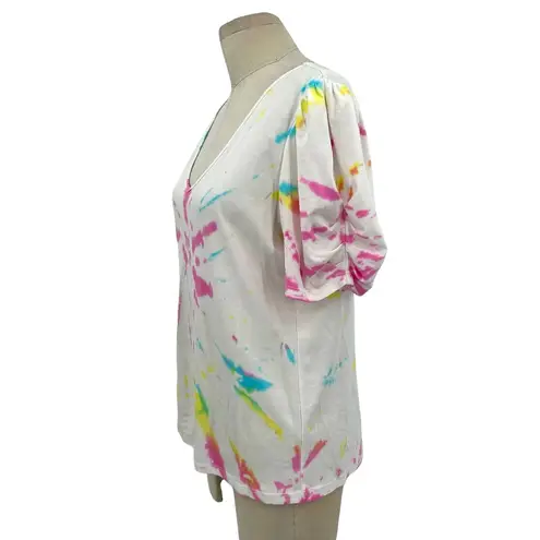 Generation Love  Odessa Tie-Dye Puff-Sleeve T-Shirt White Size Medium