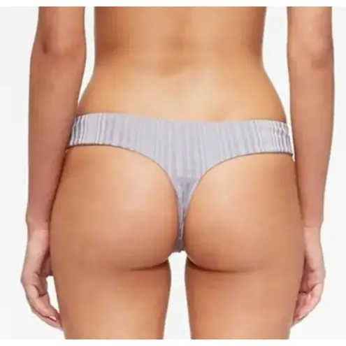 *NWT, Womens, Tavik Bella Bikini Bottom, Ribbed Thong, Cheeky, Lilac Gray, Sz M Size M
