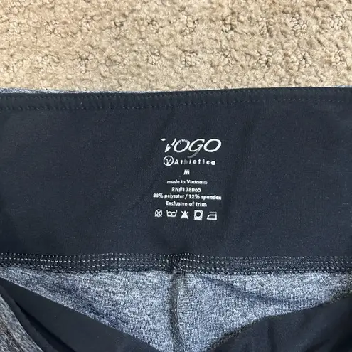 Vogo Athletica Women’s Medium Gray/ Black Carpet Leggings With Sheer & Slits Gray