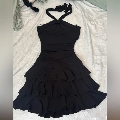 BCX Elegant Black Halter Dress